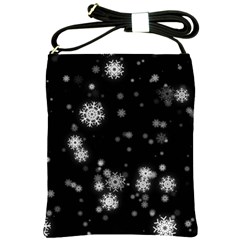 Christmas Snow Edge, Lights Shoulder Sling Bag by kyorashop23