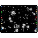 Christmas Snow Edge, Lights Fleece Blanket (Large) 80 x60  Blanket Front