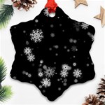 Christmas Snow Edge, Lights Snowflake Ornament (Two Sides) Front