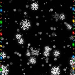 Christmas Snow Edge, Lights Play Mat (rectangle) by kyorashop23