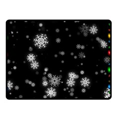 Christmas Snow Edge, Lights Two Sides Fleece Blanket (small) by kyorashop23