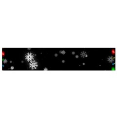 Christmas Snow Edge, Lights Small Premium Plush Fleece Scarf