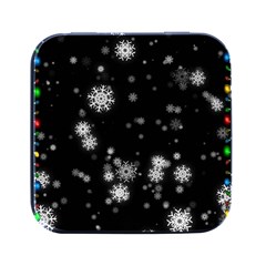 Christmas Snow Edge, Lights Square Metal Box (black) by kyorashop23