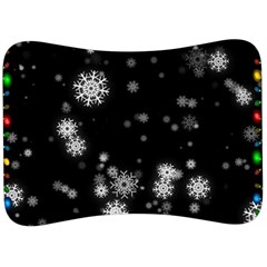 Christmas Snow Edge, Lights Velour Seat Head Rest Cushion by kyorashop23