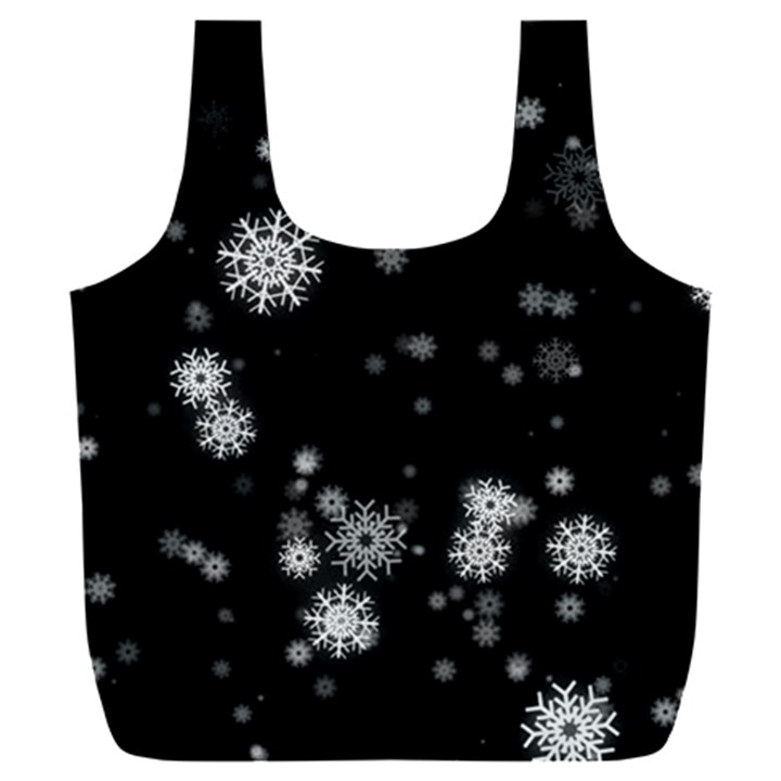 Christmas Snow Edge, Lights Full Print Recycle Bag (XXXL)