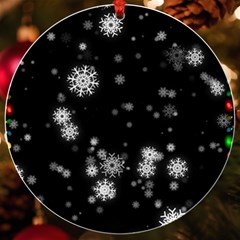 Christmas Snow Edge, Lights Uv Print Acrylic Ornament Round by kyorashop23