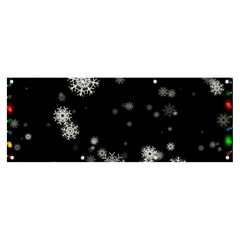 Christmas Snow Edge, Lights Banner And Sign 8  X 3  by kyorashop23