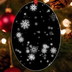 Christmas Snow Edge, Lights Uv Print Acrylic Ornament Oval by kyorashop23