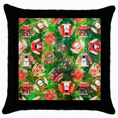 Christmas Ugly Sweater, Adoxali, Christmas, December, Santa Throw Pillow Case (black) by kyorashop23