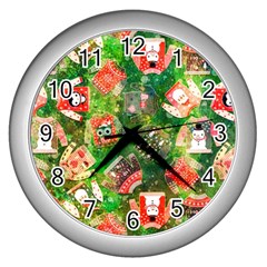 Christmas Ugly Sweater, Adoxali, Christmas, December, Santa Wall Clock (silver) by kyorashop23