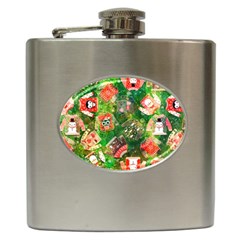 Christmas Ugly Sweater, Adoxali, Christmas, December, Santa Hip Flask (6 Oz) by kyorashop23