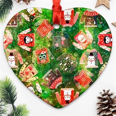 Christmas Ugly Sweater, Adoxali, Christmas, December, Santa Heart Ornament (two Sides)