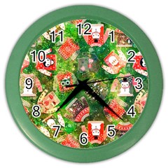 Christmas Ugly Sweater, Adoxali, Christmas, December, Santa Color Wall Clock by kyorashop23