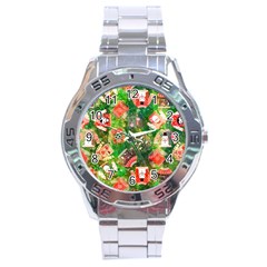 Christmas Ugly Sweater, Adoxali, Christmas, December, Santa Stainless Steel Analogue Watch by kyorashop23