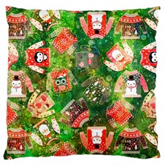 Christmas Ugly Sweater, Adoxali, Christmas, December, Santa Large Cushion Case (one Side) by kyorashop23