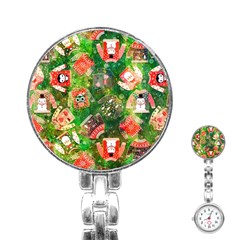 Christmas Ugly Sweater, Adoxali, Christmas, December, Santa Stainless Steel Nurses Watch by kyorashop23