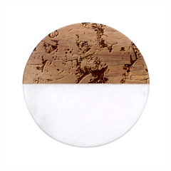 Christmas Ugly Sweater, Adoxali, Christmas, December, Santa Classic Marble Wood Coaster (round) 