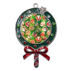 Christmas Ugly Sweater, Adoxali, Christmas, December, Santa Metal X mas Lollipop With Crystal Ornament