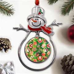 Christmas Ugly Sweater, Adoxali, Christmas, December, Santa Metal Snowman Ornament by kyorashop23