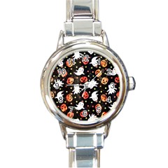 Cool Halloween Ghosts, Adoxali, Autumn Round Italian Charm Watch by kyorashop23