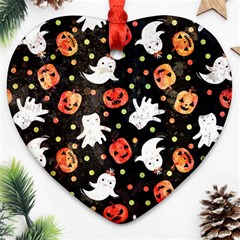 Cool Halloween Ghosts, Adoxali, Autumn Ornament (heart)