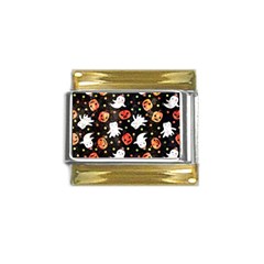 Cool Halloween Ghosts, Adoxali, Autumn Gold Trim Italian Charm (9mm)