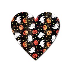 Cool Halloween Ghosts, Adoxali, Autumn Heart Magnet by kyorashop23