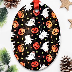 Cool Halloween Ghosts, Adoxali, Autumn Oval Ornament (two Sides)