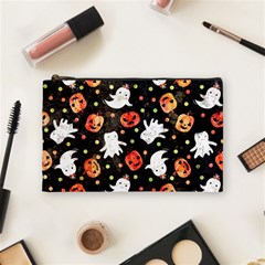 Cool Halloween Ghosts, Adoxali, Autumn Cosmetic Bag (medium) by kyorashop23