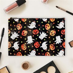 Cool Halloween Ghosts, Adoxali, Autumn Cosmetic Bag (large) by kyorashop23