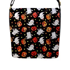 Cool Halloween Ghosts, Adoxali, Autumn Flap Closure Messenger Bag (l) by kyorashop23