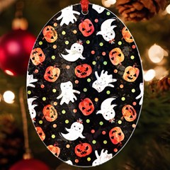 Cool Halloween Ghosts, Adoxali, Autumn Uv Print Acrylic Ornament Oval by kyorashop23