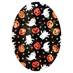 Cool Halloween Ghosts, Adoxali, Autumn Uv Print Acrylic Ornament Oval by kyorashop23