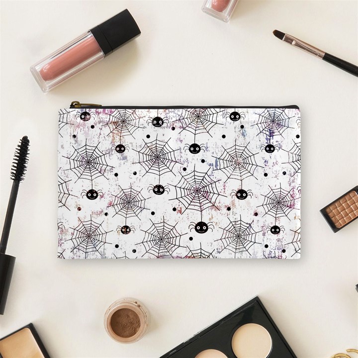 Creepy Spider Design, Adoxali, Halloween Cosmetic Bag (Medium)