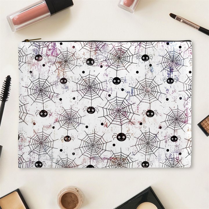 Creepy Spider Design, Adoxali, Halloween Cosmetic Bag (XL)