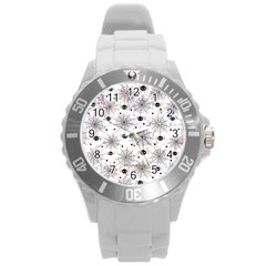 Creepy Spider Design, Adoxali, Halloween Round Plastic Sport Watch (l) by kyorashop23