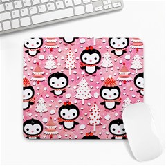 Cute Penguin Pattern, Adoxali, Christmas, December Large Mousepad by kyorashop23