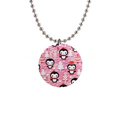 Cute Penguin Pattern, Adoxali, Christmas, December 1  Button Necklace