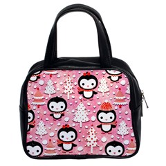 Cute Penguin Pattern, Adoxali, Christmas, December Classic Handbag (two Sides) by kyorashop23