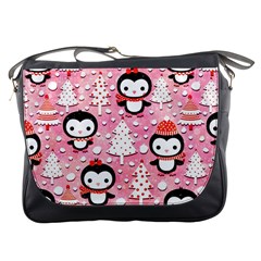 Cute Penguin Pattern, Adoxali, Christmas, December Messenger Bag by kyorashop23