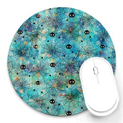 Cute Spiders Pattern, Adoxali, Halloween Round Mousepad by kyorashop23