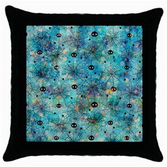 Cute Spiders Pattern, Adoxali, Halloween Throw Pillow Case (black) by kyorashop23