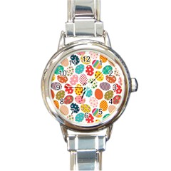 Easter Eggs Pattern, Easter Round Italian Charm Watch