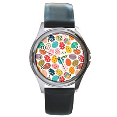 Easter Eggs Pattern, Easter Round Metal Watch