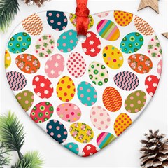 Easter Eggs Pattern, Easter Ornament (heart) by kyorashop23