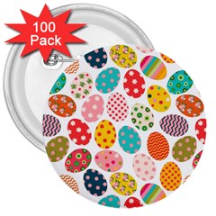 Easter Eggs Pattern, Easter 3  Buttons (100 pack) 