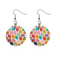 Easter Eggs Pattern, Easter Mini Button Earrings