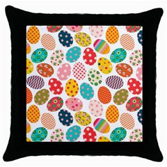 Easter Eggs Pattern, Easter Throw Pillow Case (black) by kyorashop23