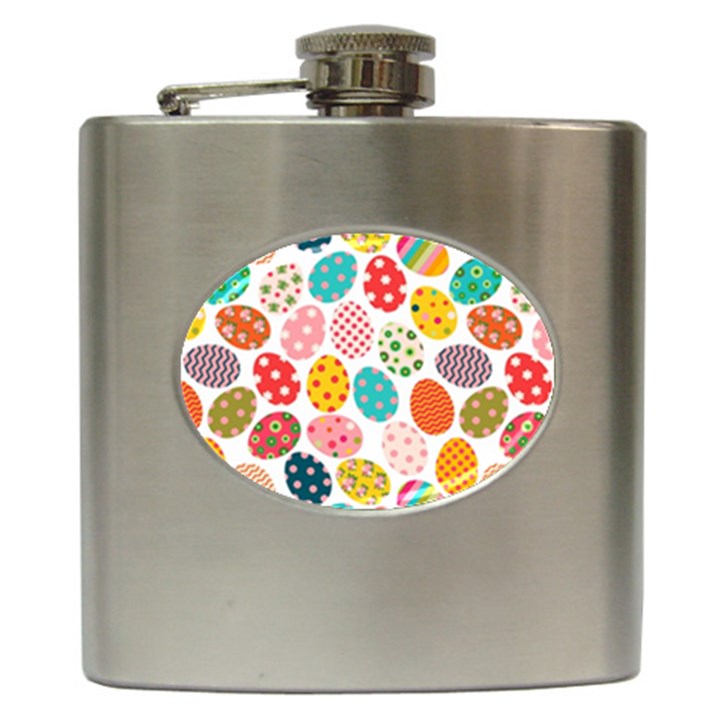 Easter Eggs Pattern, Easter Hip Flask (6 oz)