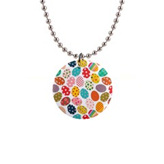 Easter Eggs Pattern, Easter 1  Button Necklace